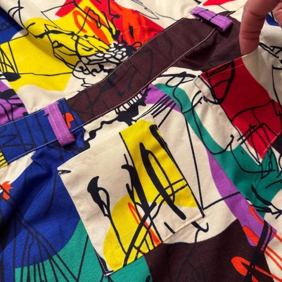 Lisa 2020 Graphic Art Print Jumpsuit | Bold Pop Art Colorful | Size L / XL - Picture 9 of 10